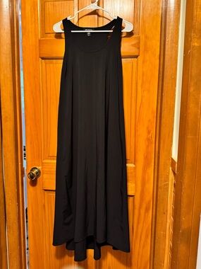 Athleta Black Sleeveless A-Line Maxi Dress